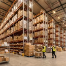 Workers fulfilling orders inside a modern 3PL warehouse.