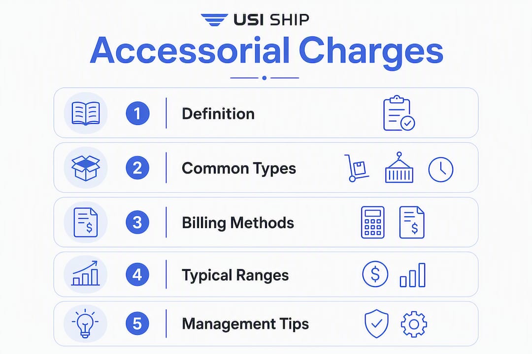 Infographic showing accessorial charges overview