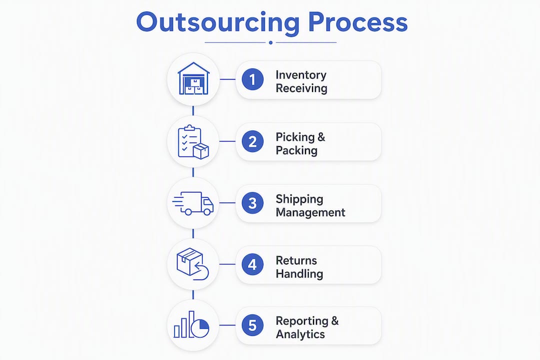 Infographic illustrating order fulfillment steps