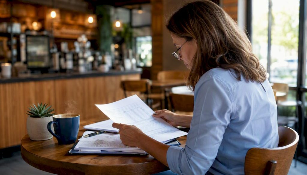 Customs broker reviewing import paperwork