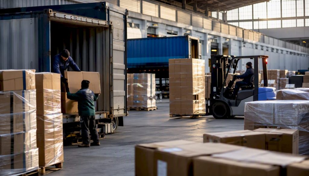 Warehouse loading freight during peak season