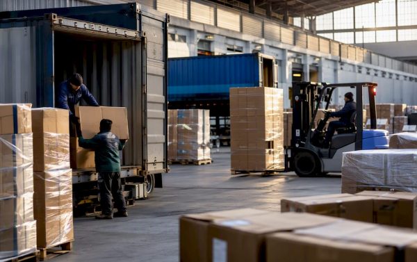 Warehouse loading freight during peak season