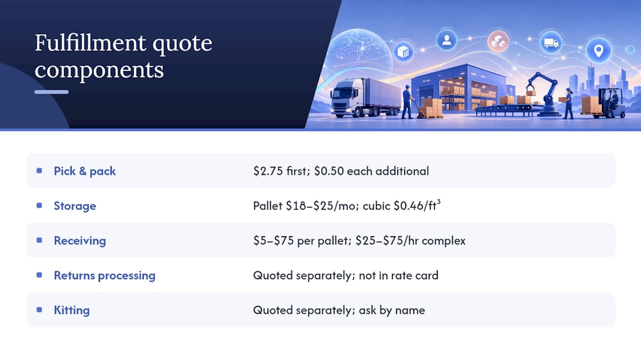 Diagram of fulfillment pricing components