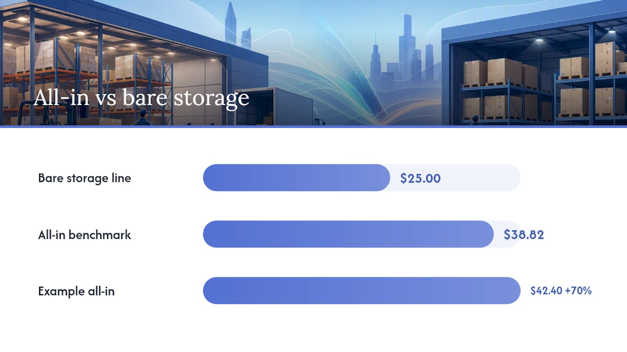 Warehouse storage cost benchmark comparison