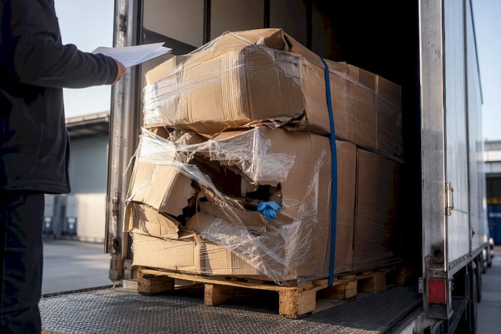 Damaged freight inspected at delivery