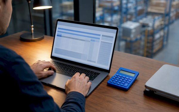 Analyst verifying freight surcharge calculation