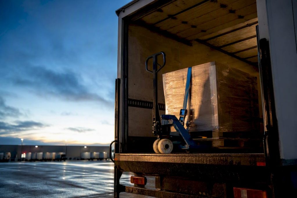 Dedicated freight load staged for direct delivery