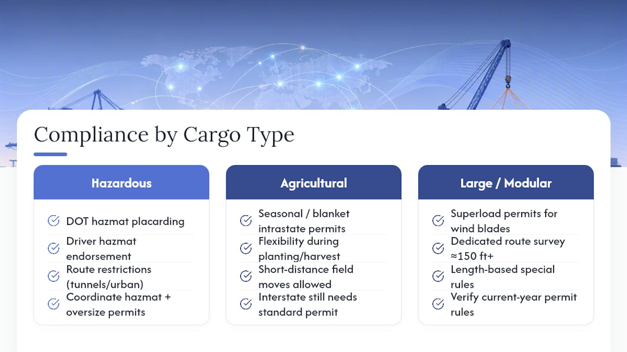 Compliance Rules Change by Cargo Type — overview diagram