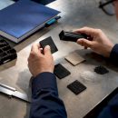 Customs specialist examining product materials