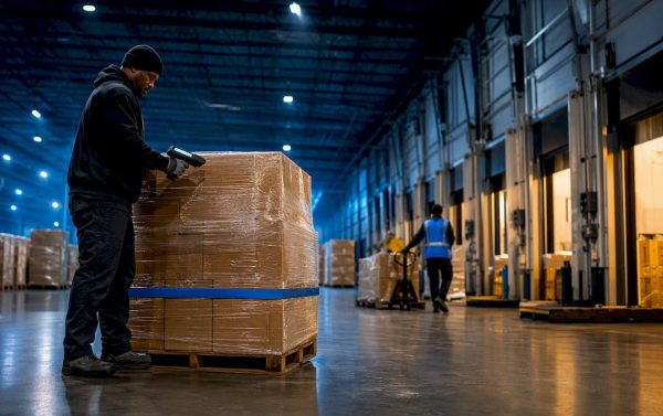 Freight being sorted through an overnight hub