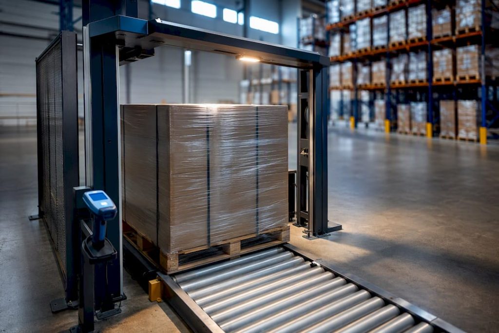 RFID reader capturing warehouse inventory