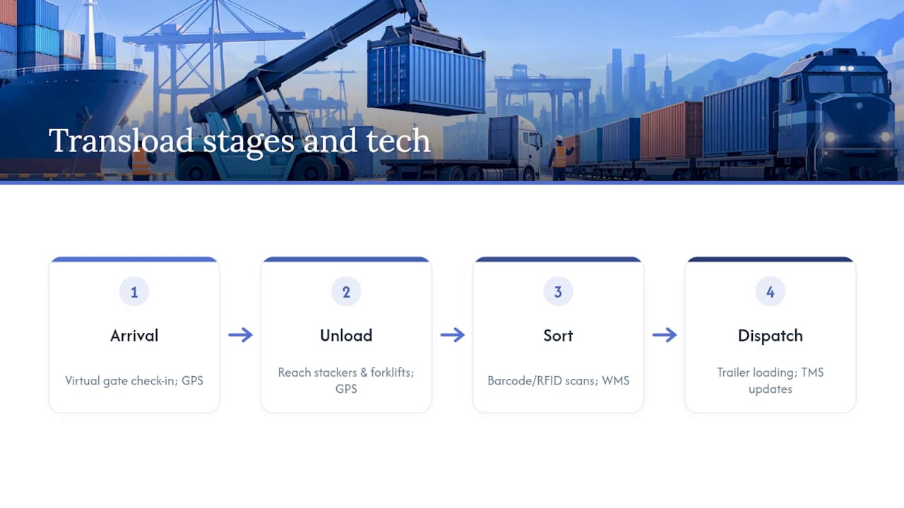 Transload yard tracking workflow diagram