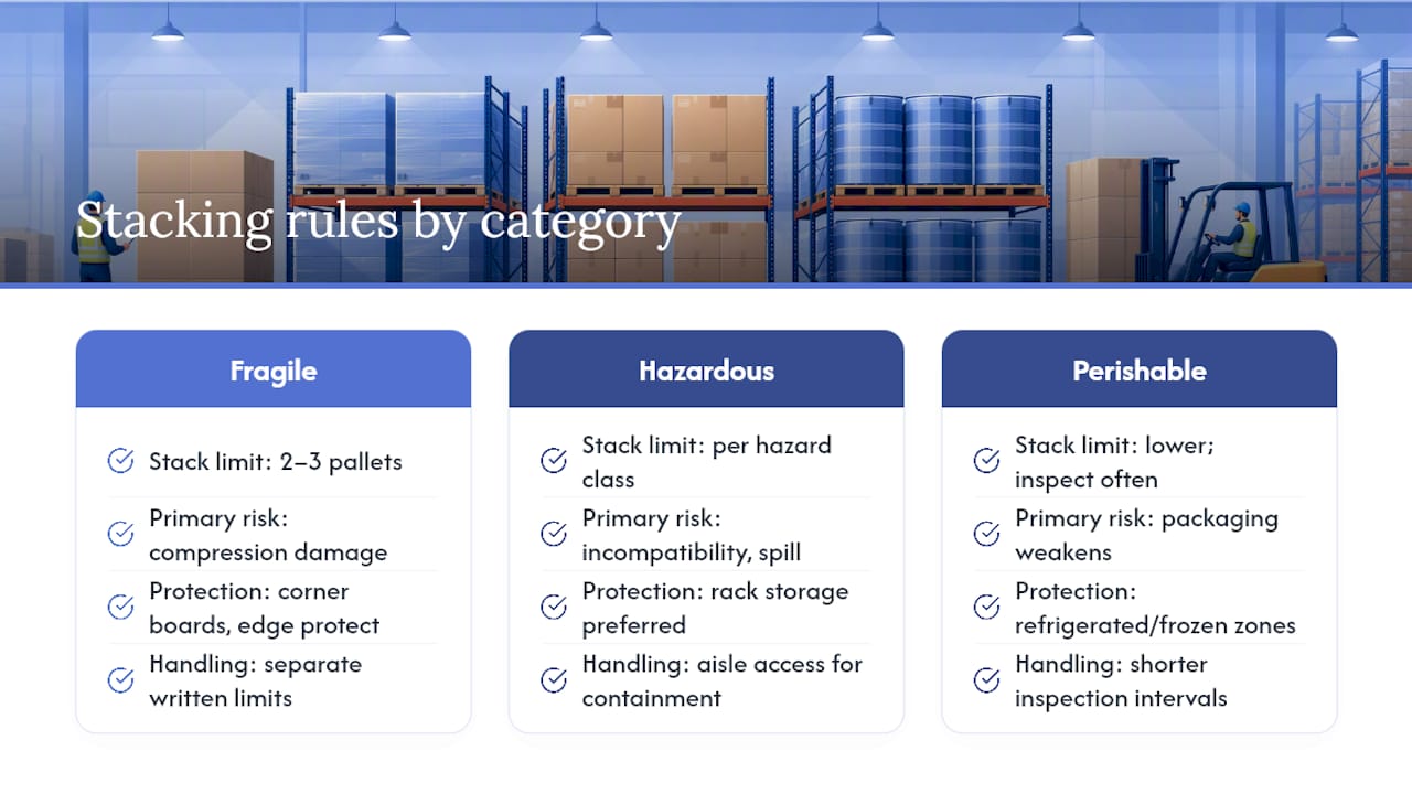 Stacking Rules for Fragile, Hazardous, and Perishable Goods — overview diagram