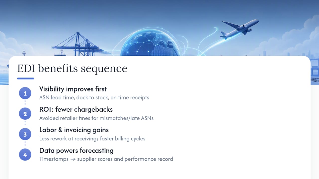 Benefits and ROI: What EDI Actually Moves on the PL — overview diagram