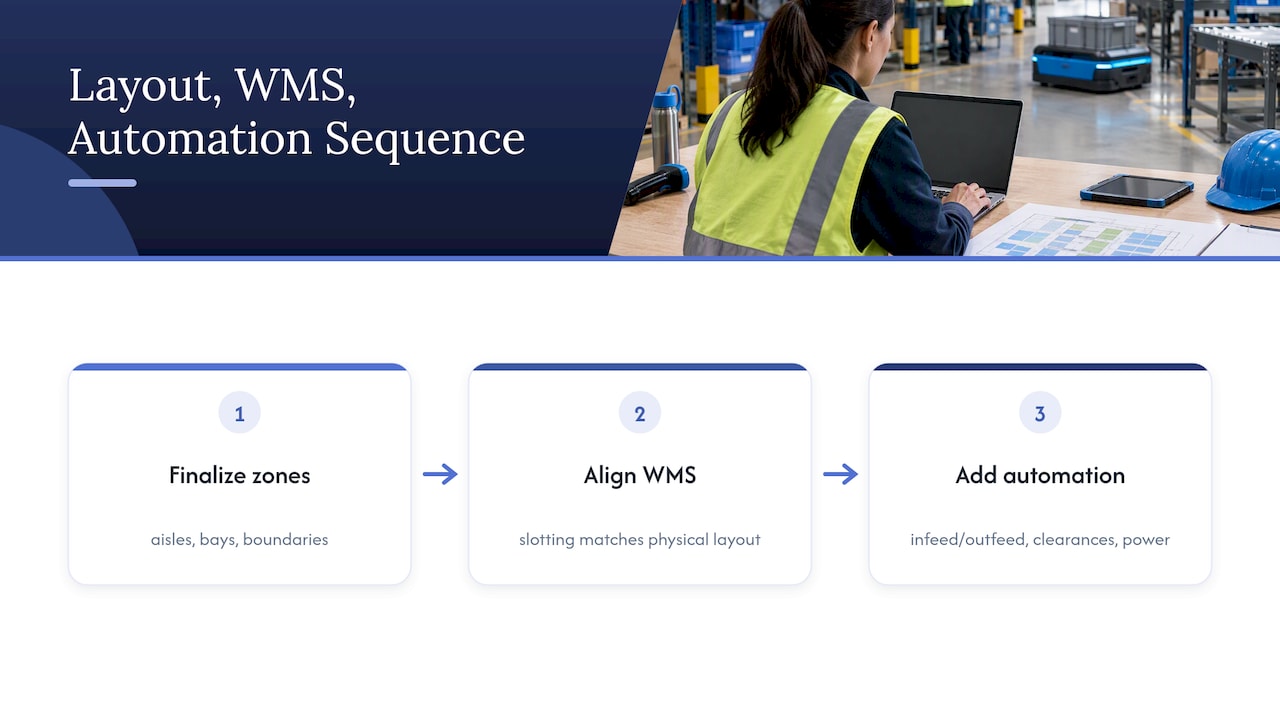 Sequence from warehouse layout to automation