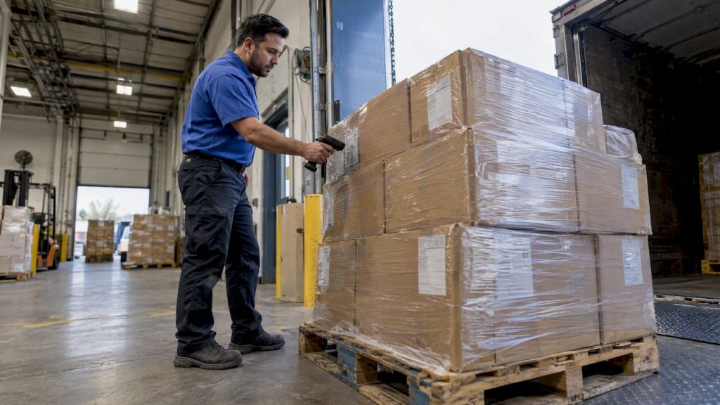 Associate scanning a pallet during receiving