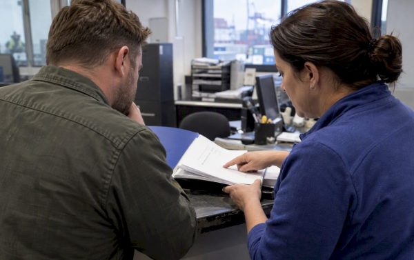 Importer and broker review customs documents