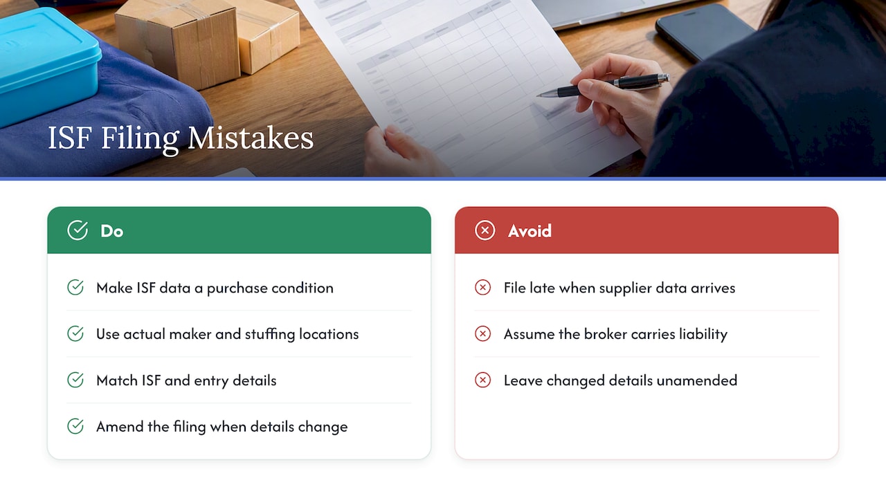 Five common ISF filing mistakes summarized