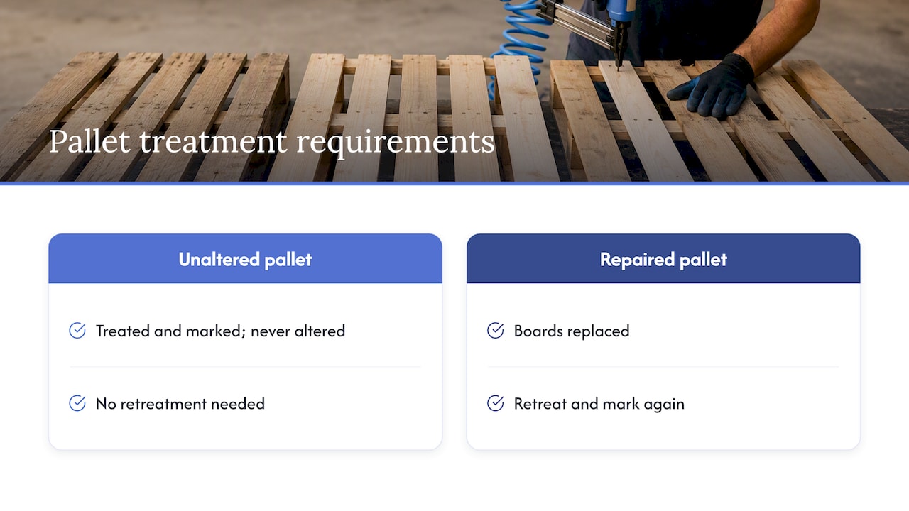 Intact and repaired pallet compliance comparison